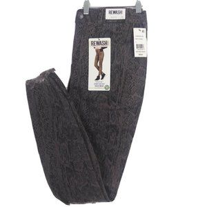 Rewash Juniors' Stevie Ripped Printed Skinny High